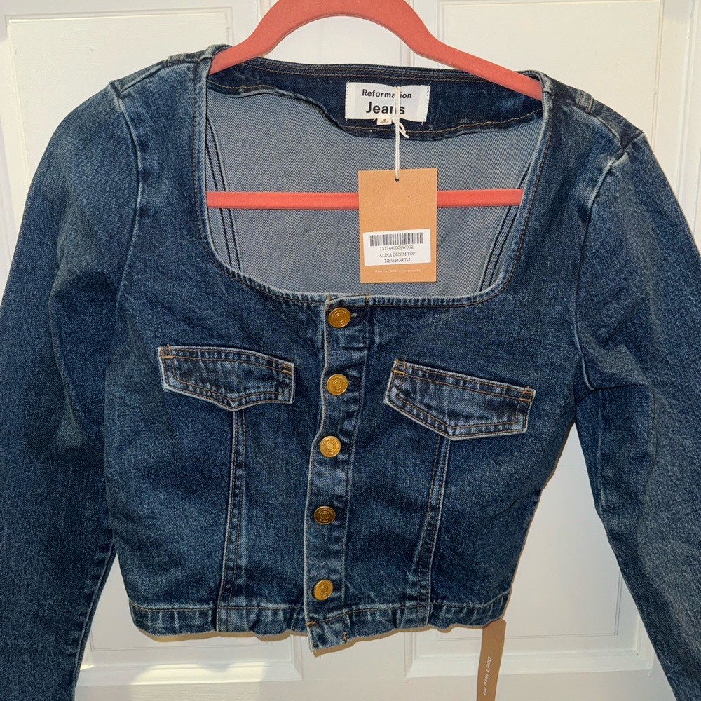 Reformation Denim Long Sleeve Top - NWT size 2